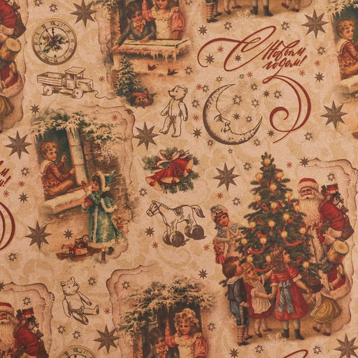 Цена за 10 шт. Бумага упаковочная крафт бурый Ретро, 50 х 70 см - UPAK LAND фото 3