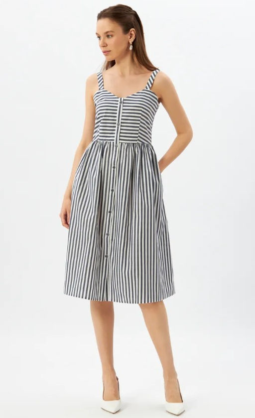 Платье Сарафан из хлопка с принтом полоска - Tantino фото 10