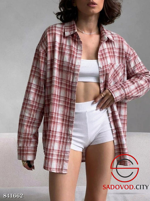 Рубашка женская в клетку