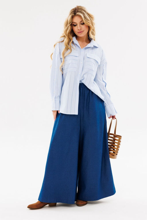 Рубашка AmberA 1098 голубой полоска  фото 2