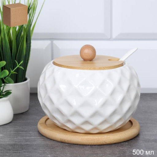 Сахарница с ложкой 500 мл / CF104 /уп 36/ - Галеонтрейд фото 3