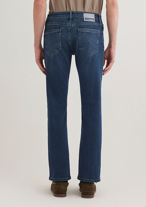 Martin Premium Blue Golgeli Koyu Mavi Jean Pantolon  фото 5