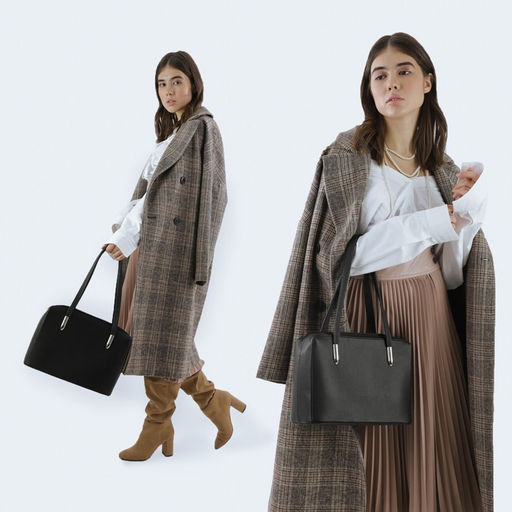 Сумка женская TEXTURA, тоут, средний размер, цвет чёрный  фото 4