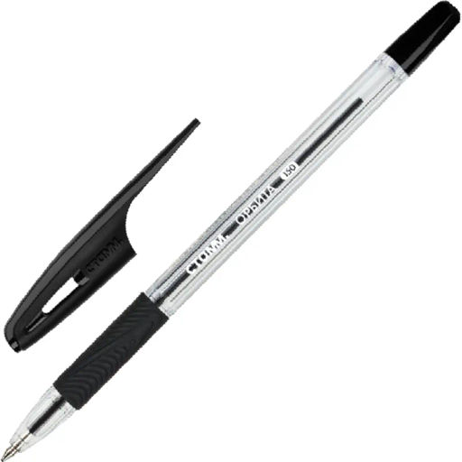 Цена за 2 шт. Ручка шариковая неавтомат. СТАММ Орбита 150 черная 0,7/0,5 с манж РШ-31670