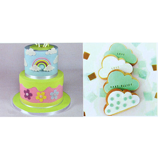 Кондитерский трафарет пластмассовый для украшения торта Облачко набор 5шт: 6,5х4см h0,9см; 7х4,5см h0,9см; 7,5х6см h0,9см; 8х3,7см h0,9см; 8,5х5см h0,9см, в блистере (Китай) - Домашняя мода фото 2