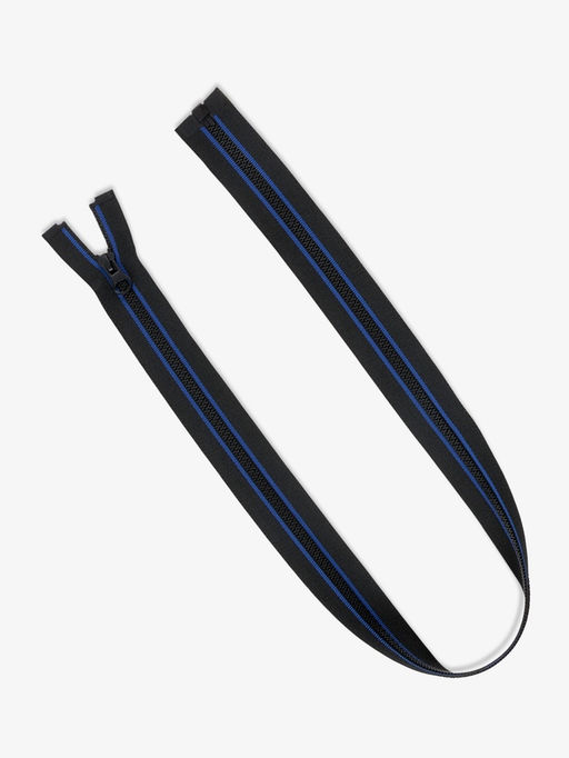 Цена за 10 шт. Молния «Трактор», №5, разъёмная, замок автомат, 70 см, чёрная, синяя