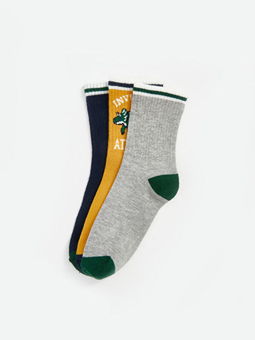 Desenli Erkek ?ocuk Soket ?orap 3l?