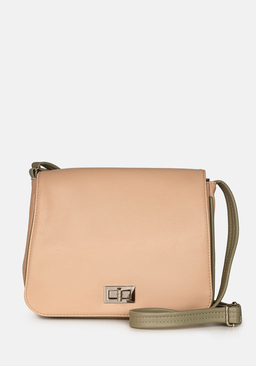 Сумка Модель №1437 | кожзам | гладкий | бежевый зеленый | Р924-5 | 32509