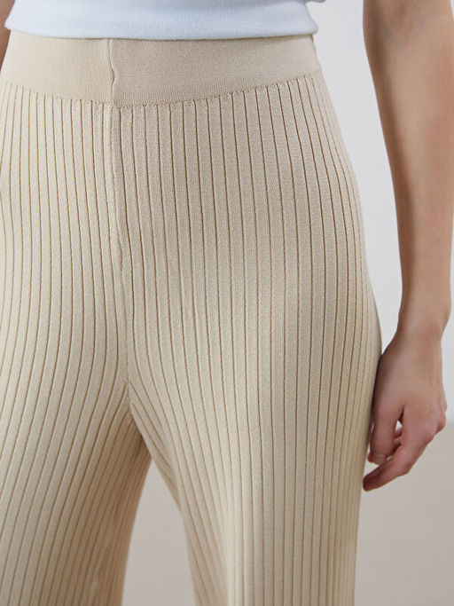 Beli Lastikli Dokulu Kad?n Triko Pantolon