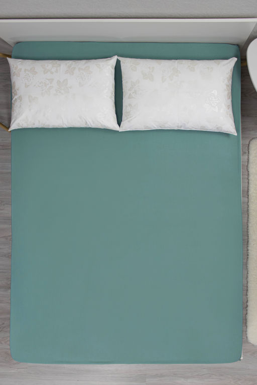 Простыня на резинке аквамарин 180х200 бязь 120гр/м Текстильная коллекция