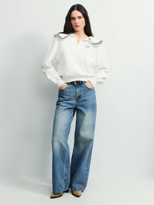 Толстовка из хлопка с отложным воротником / Zarina  фото 3