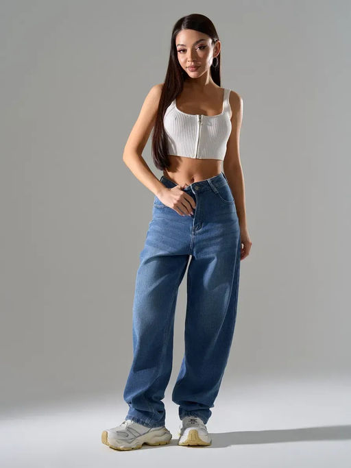 Джинсы багги мом