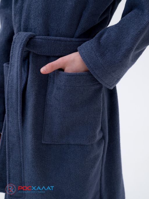 Детский махровый халат с капюшоном серый МЗ-04 (84) - Росхалат фото 8