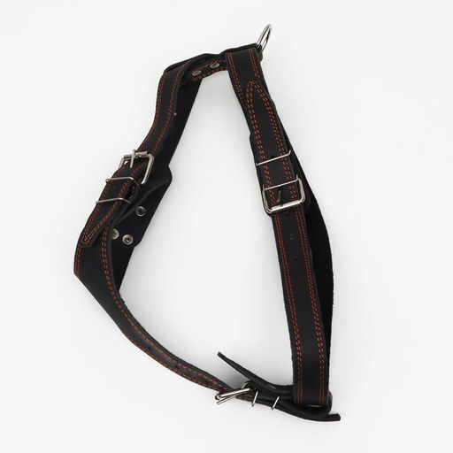 Шлейка кожаная Караульная на фетре, 3,6 см, ОШ 40-74 см, ОГ 95-110 см, чёрная - Пижон фото 3