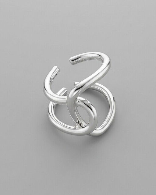 Кольцо с белым серебрением