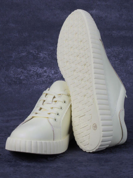 05-PDA175-2 YELLOW Кроссовки женские (натуральная кожа) - Фабричный китай фото 10