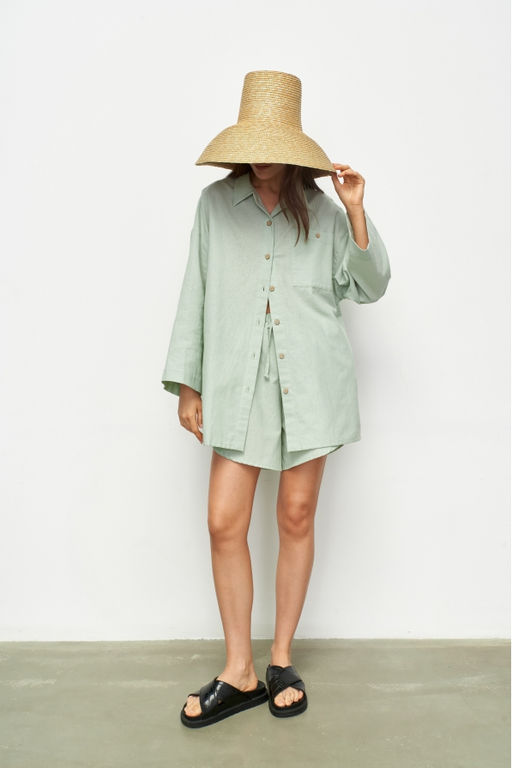 Костюм лён рубашка/шорты Irish Mint - Erist store фото 7