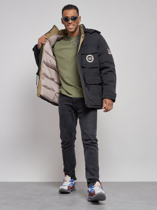 Куртка мужская зимняя с капюшоном молодежная черного цвета 88911Ch - Mtforce фото 12