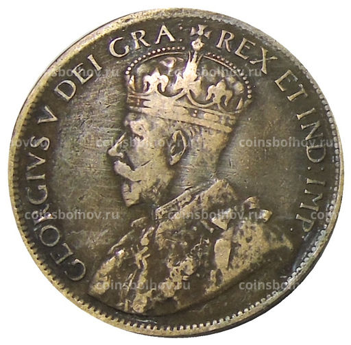 Монета 1 цент 1919 года Канада