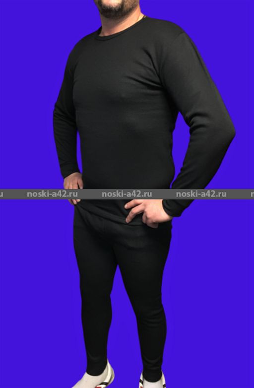 Цена за 1 шт. 1 комплект - УЛАН Термобелье мужское пр-во Россия с начесом ЧЕРНОЕ 50 - Астекс фото 3