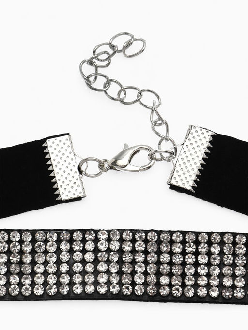 Чокер Грация искр, тонкий, цвет черно-серебряный, L=30 см