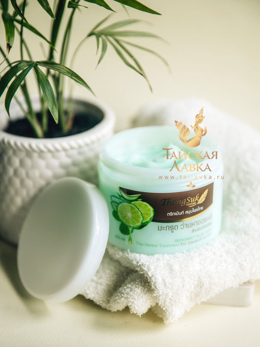 Маска д/волос на Травах от Перхоти Бергамот и Алоэ THONGSUK
250 мл