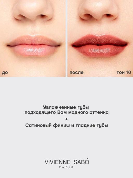 Vivienne Sabo Губная помада Nude Createur тон 10 сливовый нюд  фото 8