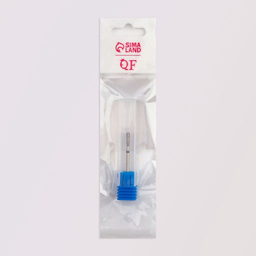 Фреза алмазная для маникюра «Капля», средняя зернистость, 2.5×10 мм, в пластиковом футляре