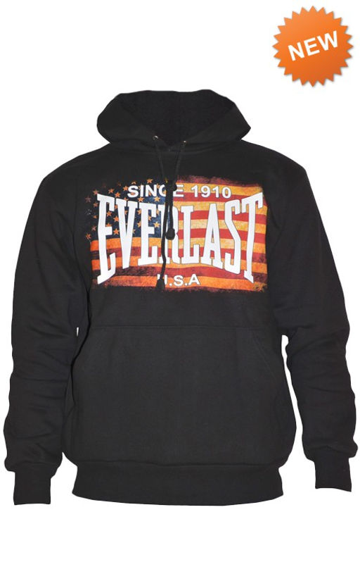 Толстовка-кенгуру (зима) черная "Everlast", арт. МТКП-3008