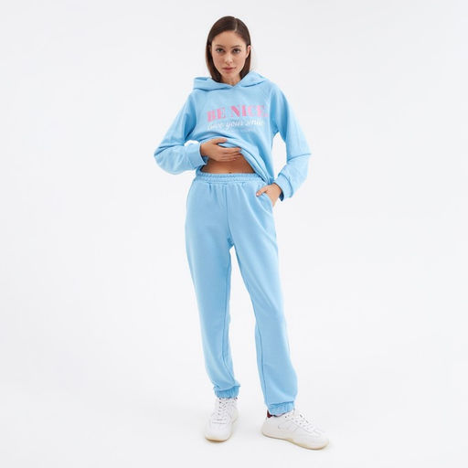 Костюм женский (толстовка, брюки) MIST Be nice, размер 52-54, голубой