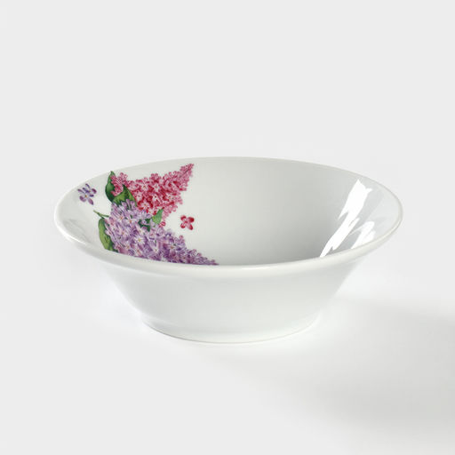 Салатник фарфоровый «Идиллия. Сирень», 600 мл, d=17.5 см