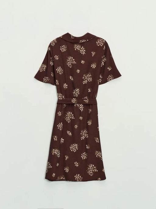 Платье с поясом и цветочным принтом / Zarina  фото 5