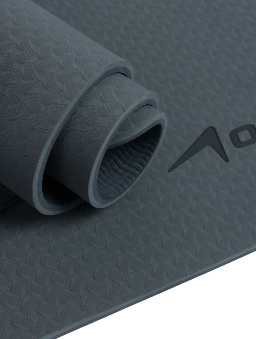 Коврик для фитнеса и йоги ONLYTOP, 183×61×0.8 см, графитовый