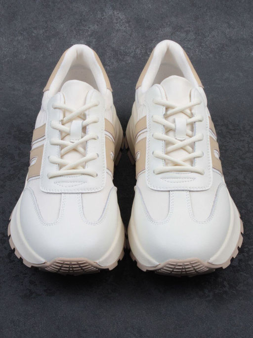 03-WG040-2M MILK/BEIGE Кроссовки демисезонные женские (натуральная кожа) - Фабричный китай фото 12