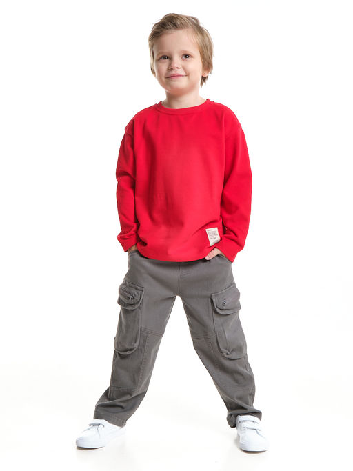 Толстовка для мальчика с шевроном 22-1124 темно-серый меланж - Mini maxi фото 15