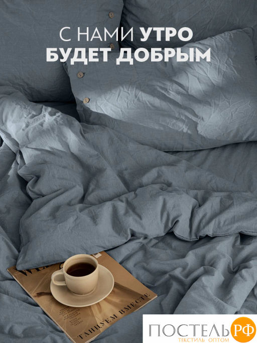 Простыня на резинке PRIME PRIVE СМОГЕН хлопок голуб.  фото 8