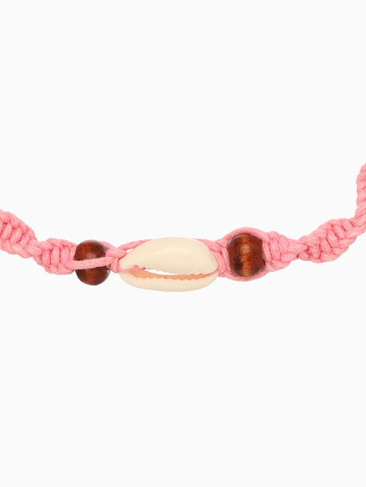 Браслет на ногу анклет «Пляжный», длина 18 см, розовый