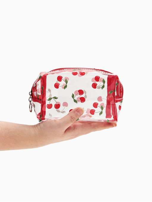 Косметичка ПВХ Вишня 15*6*8,5, отд на молнии, прозрачный