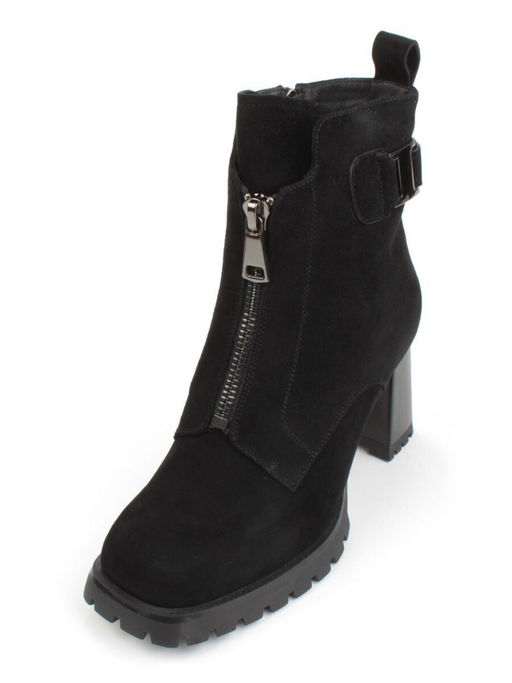 04-M3-L855 BLACK Ботильоны зимние женские (натуральная замша, натуральный мех) - Фабричный китай фото 4