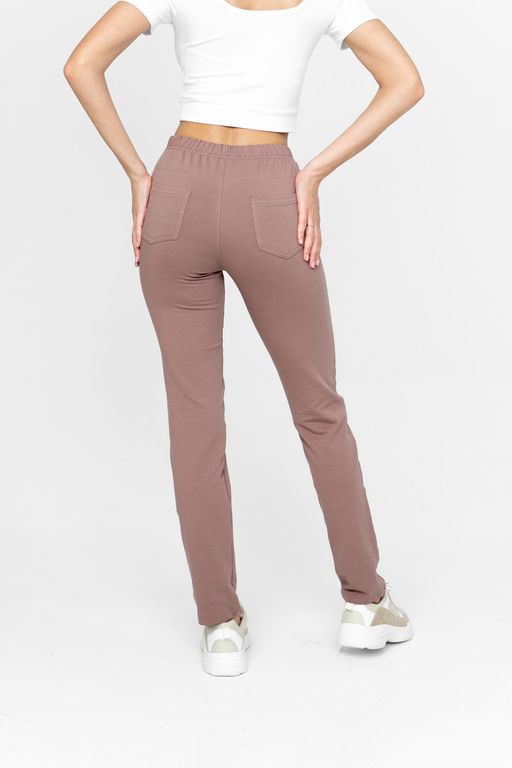 Брюки из мягкого хлопкового футера, комфортная резинка на талии - Solo mio фото 4