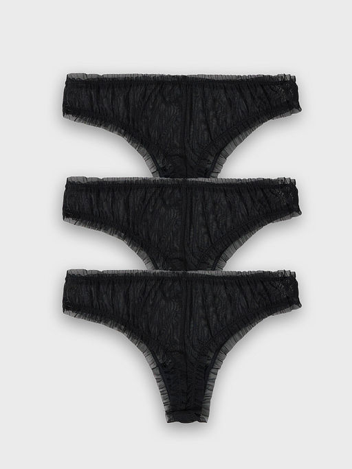 Трусы бразилиана женские черные в наборе, 3 шт - Mark formelle фото 9