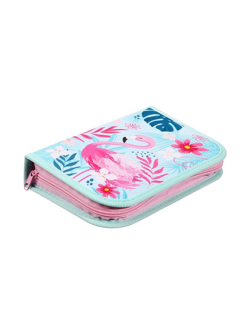 Пенал школьный, 3 секции, 14×21×4 см «Фламинго»