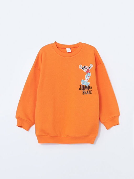 Nostaljik Maymun Bask?l? Erkek ?ocuk Sweatshirt
