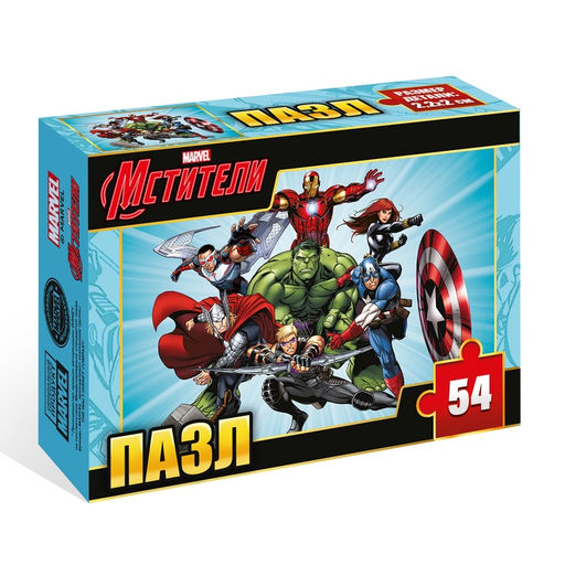 Цена за 3 шт. Пазлы «Отряд Мстителей», 54 детали