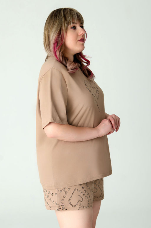 Арт. 9163 Пижама с шортами 50-58 (5 шт) Цвет:коричневый - Калинка фото 18