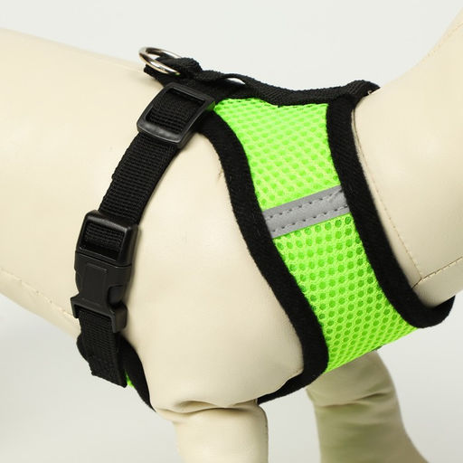 Комплект амуниции с мягкой шлейкой и светоотражающей нашивкой, S, ОШ 24 см, ОГ 28-33 см, зелёны 7149 - Пижон фото 5