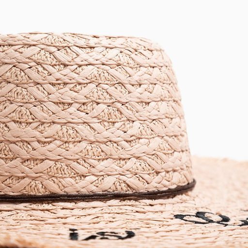 Шляпа женская MINAKU Life is good с надписью, размер 54-56, светло-розовая