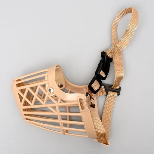 Намордник пластиковый № 4, ОМ 26 см, ДН 9 см, ОШ 41-56 см, вес питомца 15 кг - Пижон фото 2