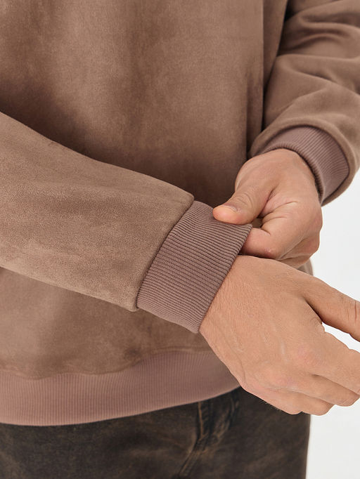 Свитшот мужской бежевый с эффектом замши - Mark formelle фото 5