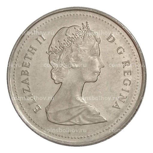 Монета 25 центов 1989 года Канада